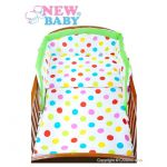  - 3-dln lon povleen New Baby 90/120 cm barevn puntky - zelen lem   NEW BABY od  www.firkon-kocarky.cz
