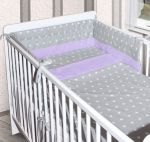  - 3-dln set P-BABY 120/90cm s rovnm mantinelem - lila + hvzdiky  Baby tex - esk vroba !!! od  firkon-kocarky.cz