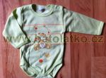 - Bavlnn body s dlouhm rukvem, se zapnnm u krku a mezi noikami , potisk malho a velkho medvdka, prouek - Krymar od  firkon-kocarky.cz
