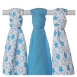  - Bambusov pleny XKKO BMB 70x70 - Little Stars Cyan MIX 3ks od  firkon-kocarky.cz