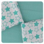  - Bambusov ubrousky XKKO BMB 30x30 - Little Stars Turquoise MIX od  firkon-kocarky.cz