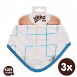  - Bambusov dtsk slintek/tek XKKO BMB - Cyan Squares 3ks od  firkon-kocarky.cz