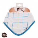  - Bambusov dtsk slintek/tek XKKO BMB - Cyan squares od  firkon-kocarky.cz