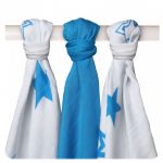  - Bambusov pleny XKKOBMB Cyan Stars MIX 70x70cm - 3ks od  firkon-kocarky.cz