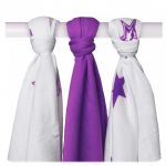 - Bambusov pleny XKKOBMB Lilac Stars MIX 70x70cm - 3ks od  firkon-kocarky.cz