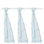  - Bambusov pleny XKKOBMB Squares&Circles Cyan Squares 70x70cm - 3ks od  firkon-kocarky.cz