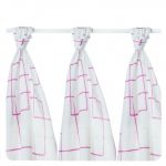 - Bambusov pleny XKKOBMB Squares&Circles Magenta Squares 70x70cm - 3ks od  firkon-kocarky.cz