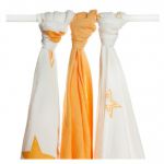  - Bambusov pleny XKKOBMB Orange Stars MIX 70x70cm - 3ks od  firkon-kocarky.cz