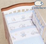  - 3-dln souprava do postlky Cottolare - Medvdek a sladkosti modr 135/100cm  od  www.firkon-kocarky.cz
