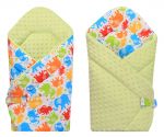  - Luxusn oboustrann zavinovaka MINKY barevn sloni zelen od  www.firkon-kocarky.cz