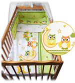  - Set do postlky 3dln (povleen vel:135/100cm) sova velk zelen od  firkon-kocarky.cz
