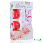  - Baby set - bambusov osuka srdka + korkov kolek erven T-tomi od  www.firkon-kocarky.cz